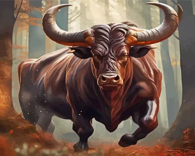 brown bull Diamond By Numbers Brown Bull Diamond Painting