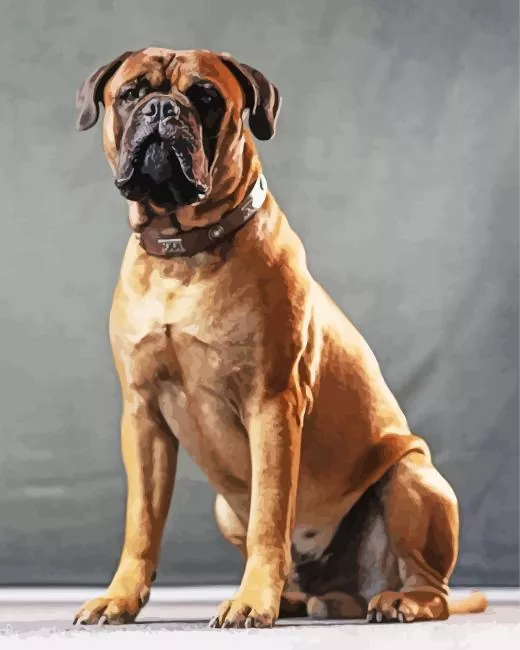 brown bull mastiff Diamond By Numbers Brown Bull Mastiff Diamond Painting