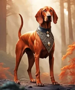 Brown Coonhound Dog Diamond Painting