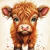 Brown Highland Calf Diamond Painting