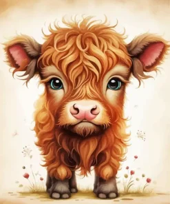 Brown Highland Calf Diamond Painting