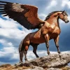 Brown Pegasus Diamond Painting