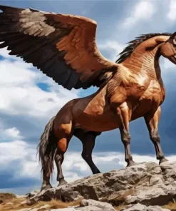 Brown Pegasus Diamond Painting