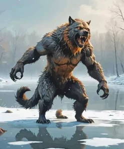Brown Werewolf Diamond Painting