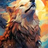 Brown Wolf Art Diamond Painting