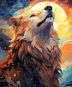 Brown Wolf Art Diamond Painting