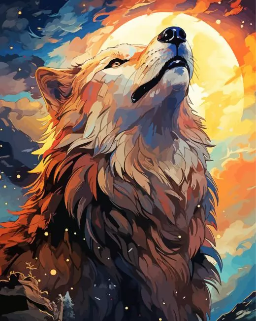 brown wolf art Diamond Paintings Brown Wolf Art Diamond Painting