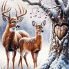 Buck And Doe In Snow Diamond Painting