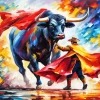 Bull And Matador Art Diamond Painting
