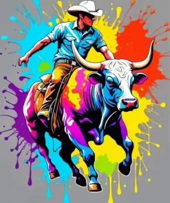 Bull Rider Art Diamond Painting