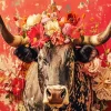 Bull With Flower Crown Diamond Painting