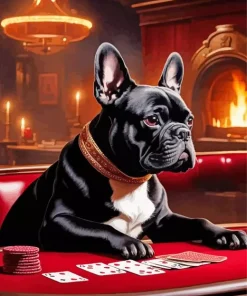 Bulldog Playing Poker Diamond Painting