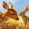 Bunny And Deer Diamond Painting