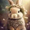 Bunny With Flower Crown Diamond Painting