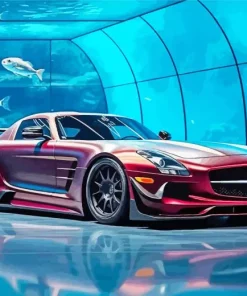 Burgundy Mercedes Benz Diamond Painting