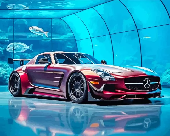 burgundy mercedes benz Diamond By Numbers Burgundy Mercedes Benz Diamond Painting