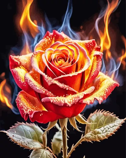 burning flower Diamond Paintings Burning Flower Diamond Painting