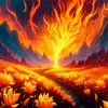 Burning Flower Field Diamond Painting