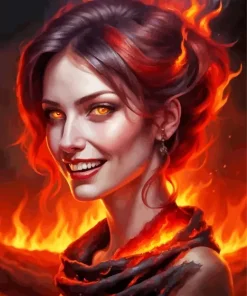 Burning Woman Diamond Painting