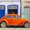 Burnt Orange Vw Beetle Car Diamond Painting