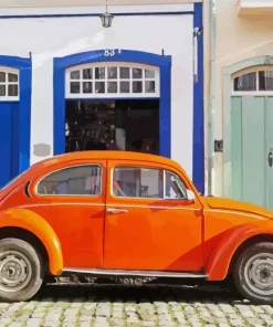 Burnt Orange Vw Beetle Car Diamond Painting