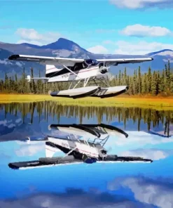 Bush Plane Water Reflection Diamond Painting