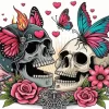 Butterflies And Skulls Diamond Painting
