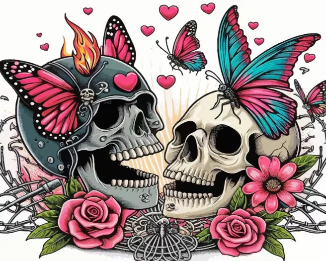 butterflies and skulls Diamond Paintings Butterflies And Skulls Diamond Painting