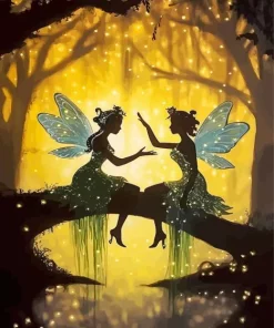 Butterflies Girl Silhouette Diamond Painting