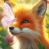 Butterfly And Fox Diamond Painting