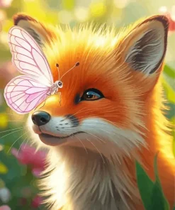Butterfly And Fox Diamond Painting
