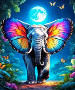Butterfly Elephant Diamond Painting
