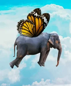 Butterfly Elephant Flying Diamond Painting