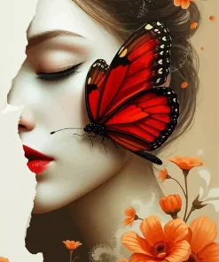 Butterfly On Cheek Diamond Painting