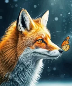 Butterfly On Fox Nose Diamond Painting