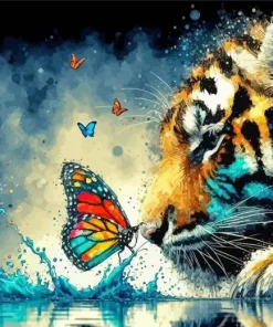 Butterfly Tiger Diamond Painting