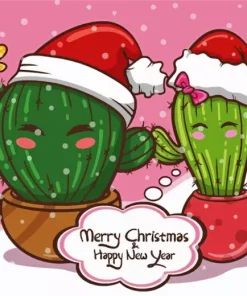 Cactus Christmas Sayings Diamond Painting