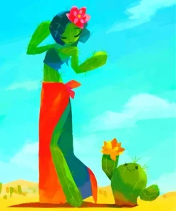 Cactus Girl Diamond Painting