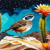 Cactus Wren Bird Diamond Painting