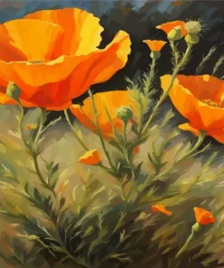California Poppy Diamond Painting