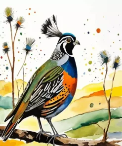 California Quail Bird Art Diamond Painting