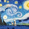 Calvin Hobbes Starry Night Diamond Painting