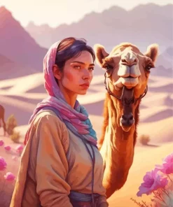 Camel And Girl Diamond Painting