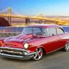 Candy Apple Red 57 Chevy Diamond Painting