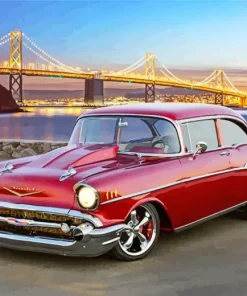Candy Apple Red 57 Chevy Diamond Painting