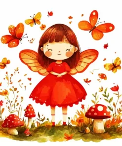 Cartoon Butterfly Girl Diamond Painting