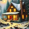 Christmas Cabin In The Woods Diamond Painting