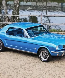Classic Blue Ford Mustang Diamond Painting