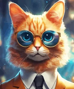 Classy Gentleman Cat Art Diamond Painting