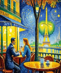 Coffee Date In Paris Diamond Painting